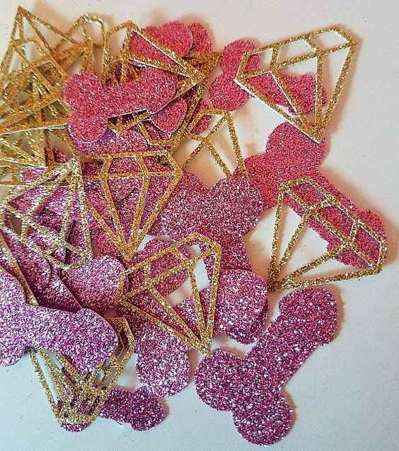 pink bachelorette confetti 