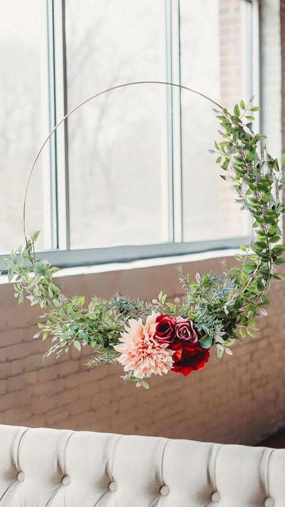 bridal shower gold hoop wreaths