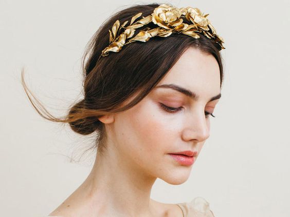 Gold Flower Crown 