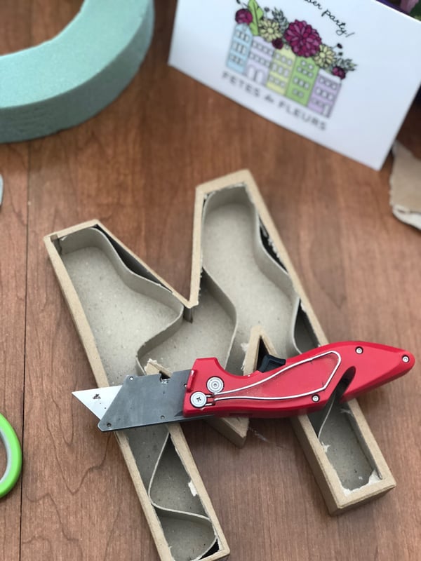 floral letter DIY