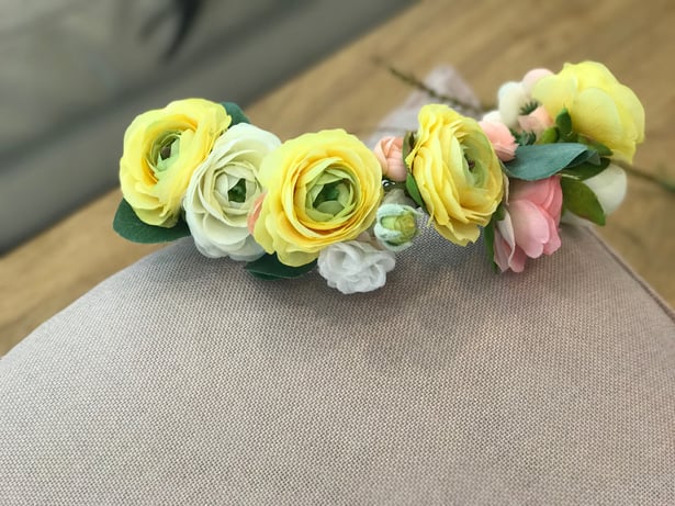Faux flower crown