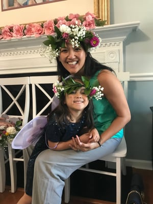 mom and daughter flower crowns