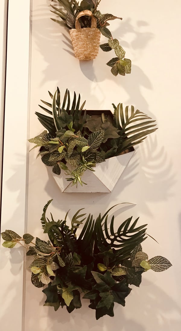 silk greenery wall planters