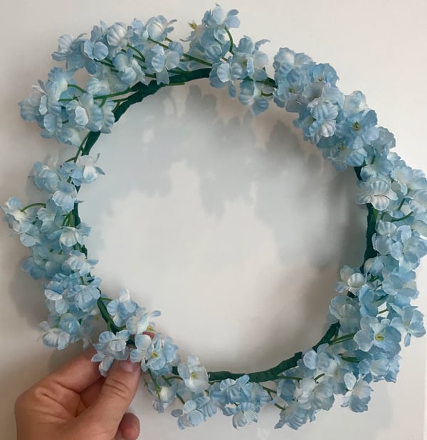 light blue flower crown 