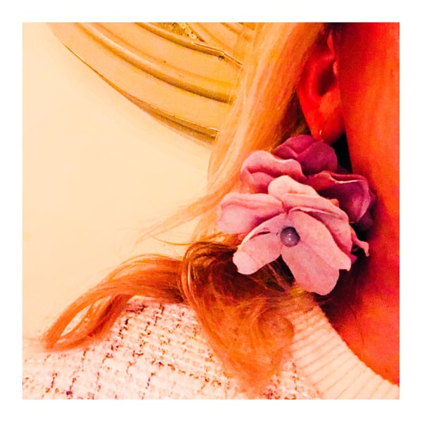 pink flower earrings 