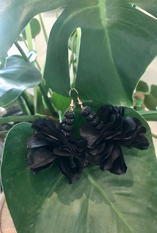 black statement earrings 