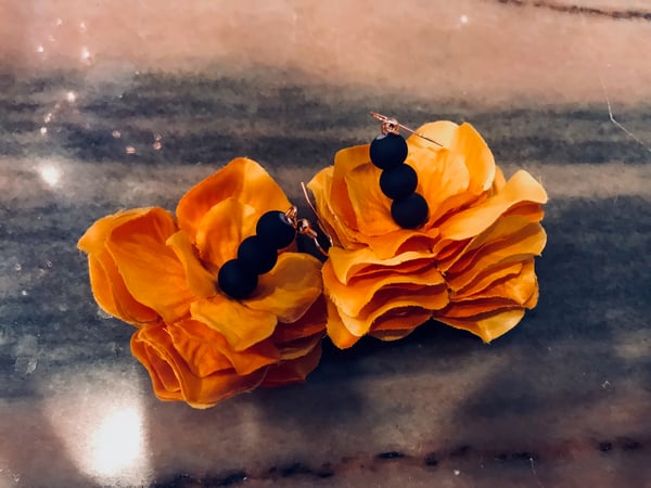 yellow flower earrings 