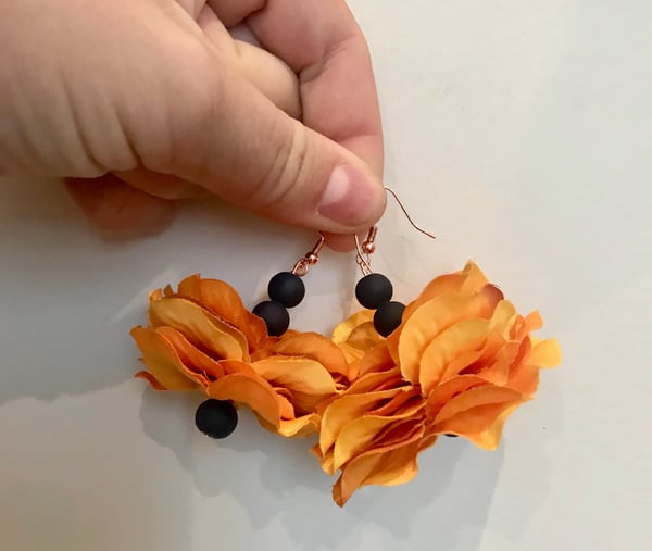 yellow floral earrings 