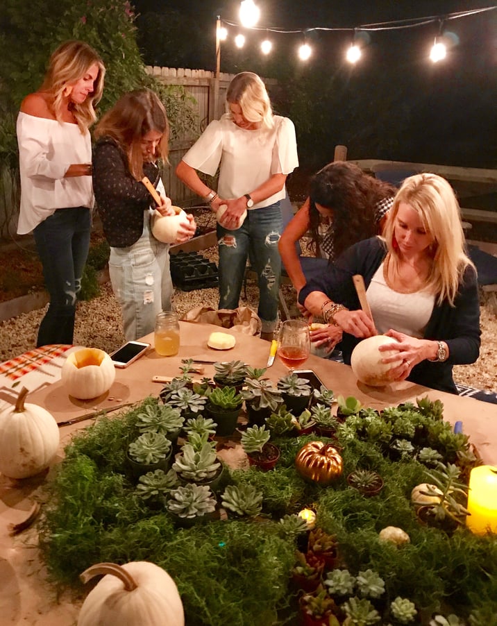 how to make pumpkin succulent centerpieces