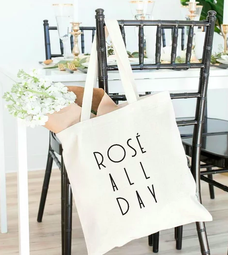 rose all day tote bags 