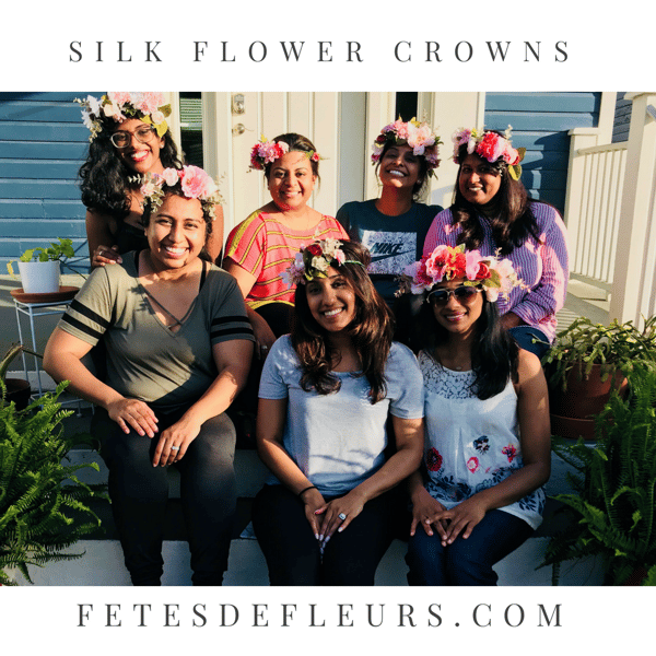 Silk Flower Crowns for a bachelorette party 