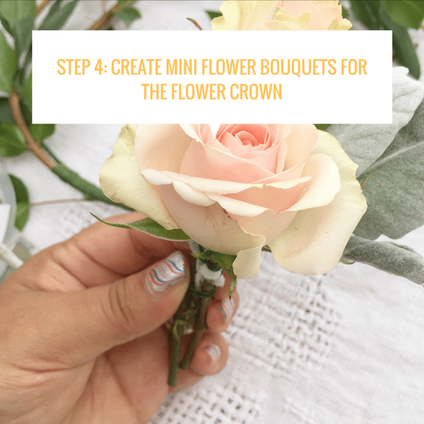 Step 4_ Create mini flower bouquets for the flower crown
