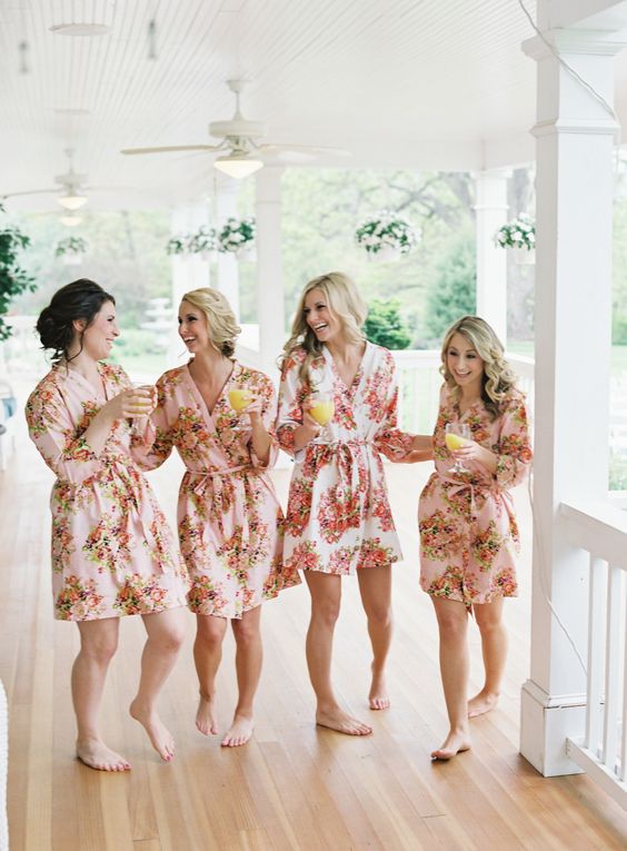 floral robes for your bachelorette party 