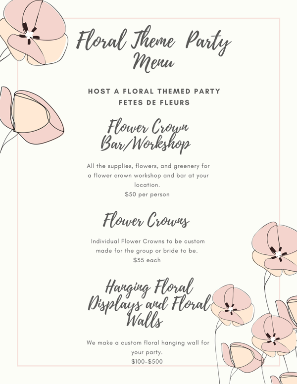 floral theme party options