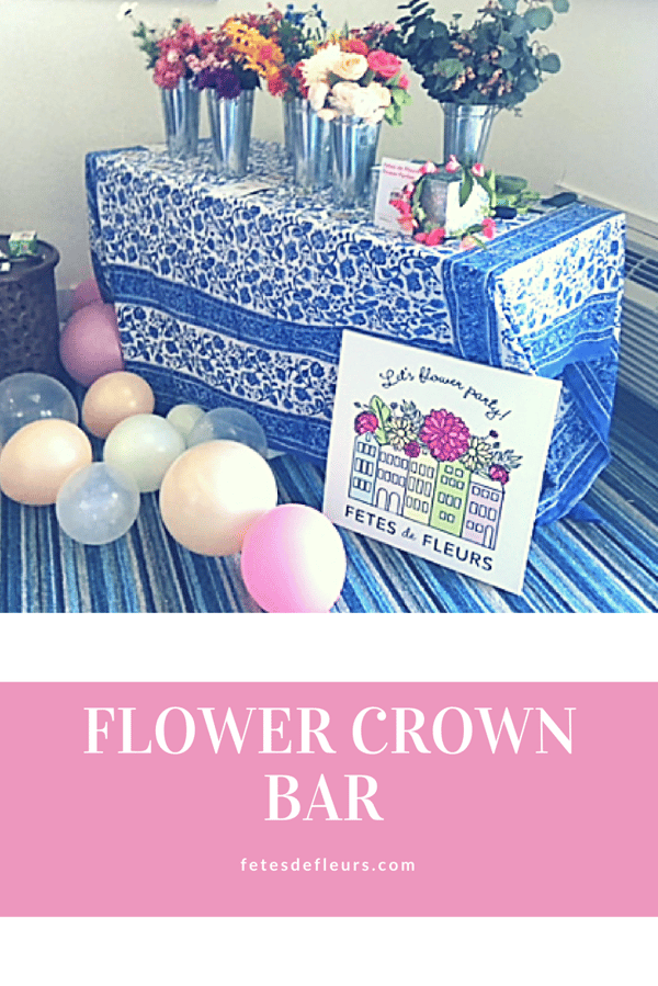 flower crown bar for a bachelorette party in the hamptons