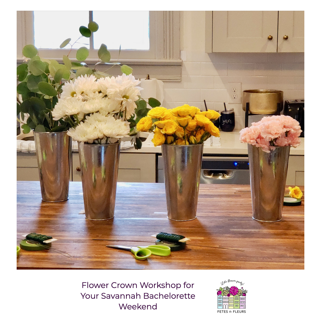 flower crown workshop for your savannah bachelorette party weekend 