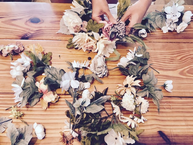 wedding flower crown bar 