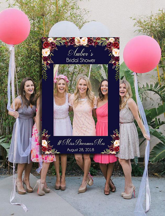 floral photo booth props for bachelorette party 