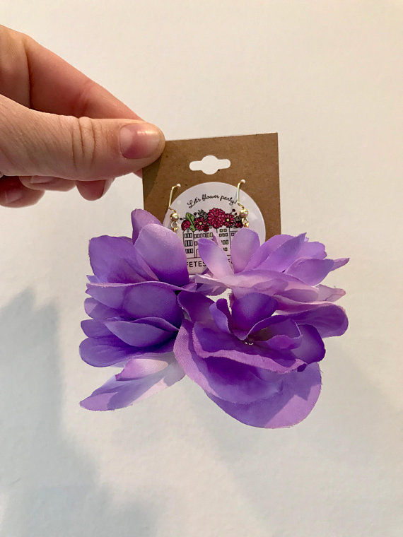 flower petal earrings