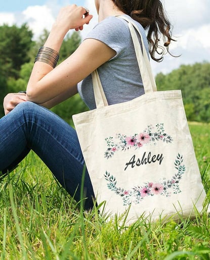 floral tote bag