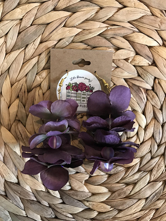 statement flower earrings