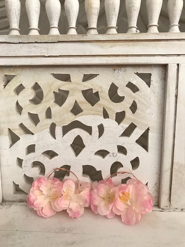 pink flower earrings