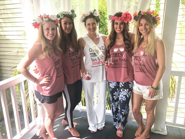 charleston bachelorette party - flower crowns 