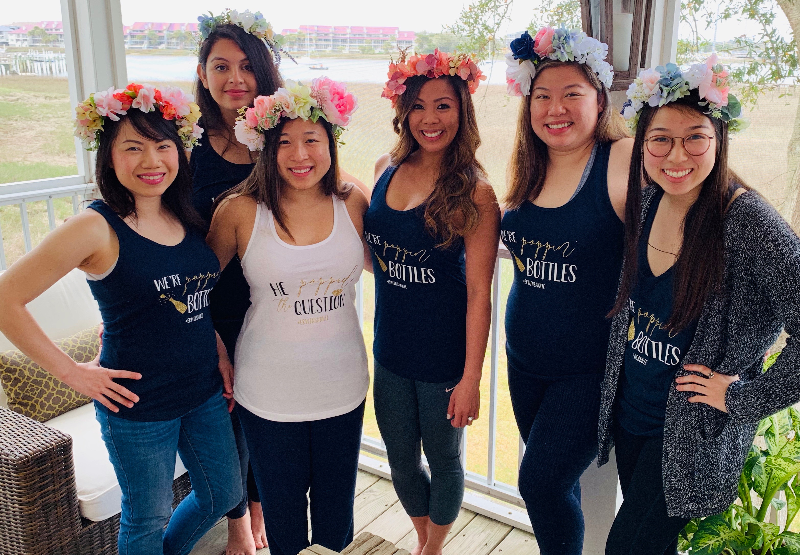 popping bottles for a charleston bachelorette party