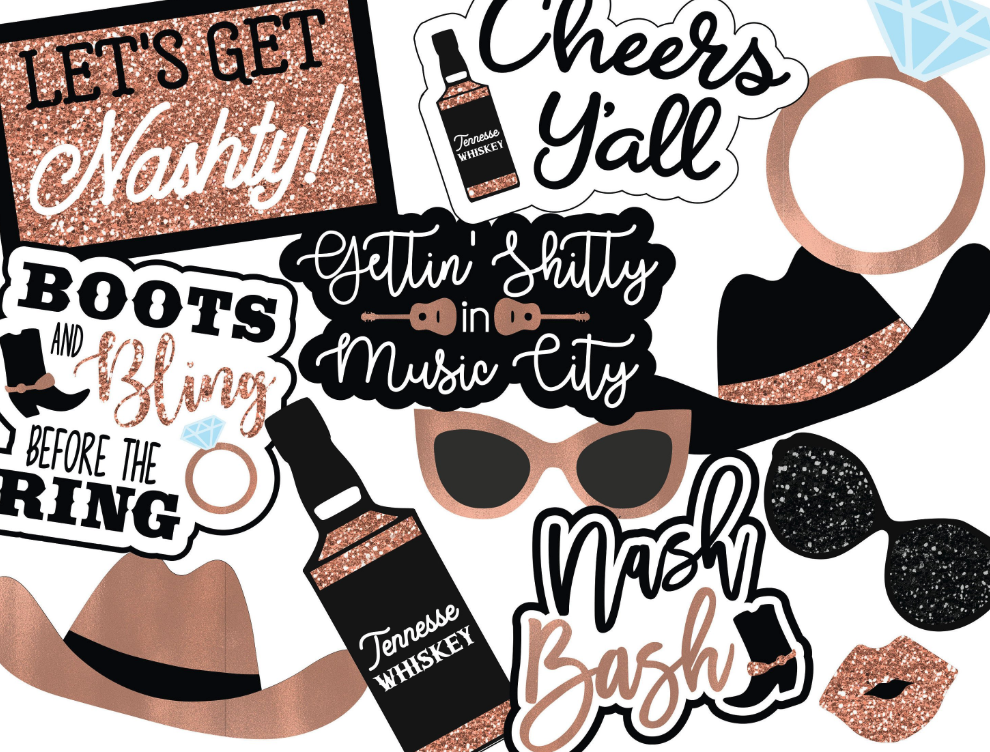 nashville bachelorette party photo booth props 