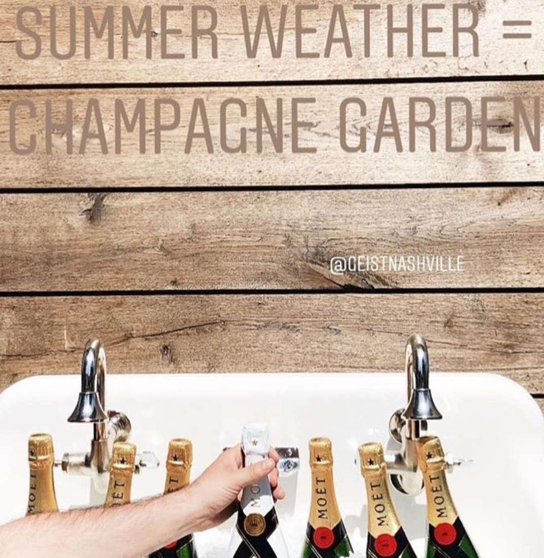where to drink champagne outside for your nashville bachelorette party