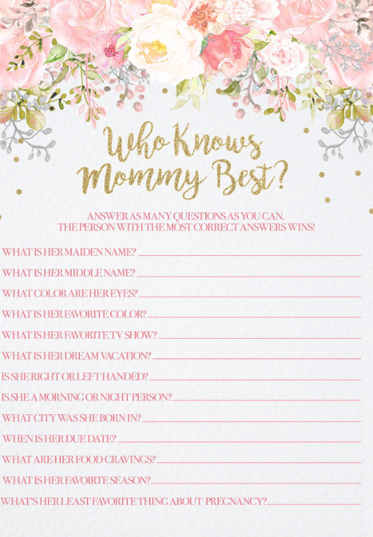 floral baby shower games