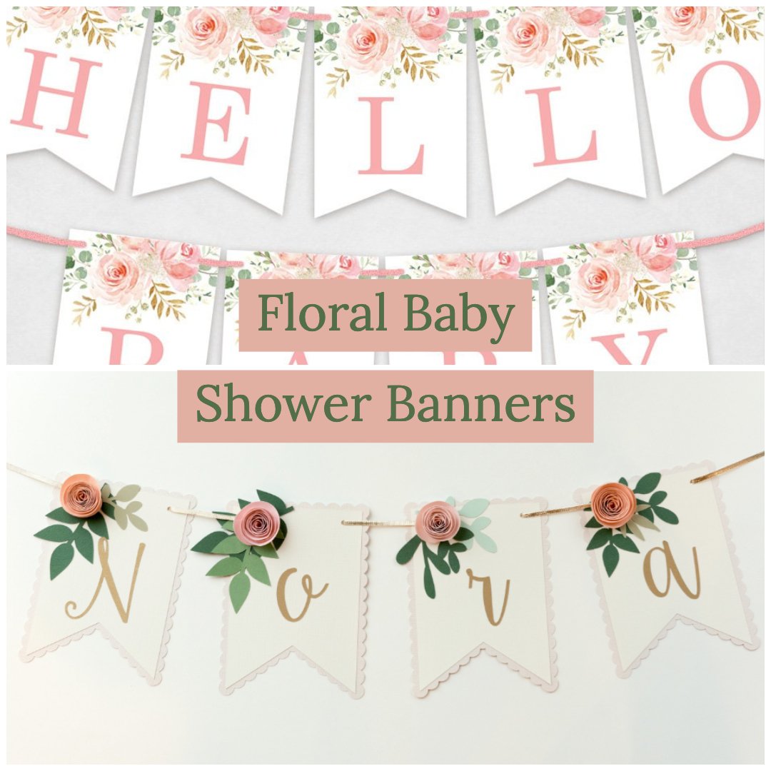 floral baby shower banners