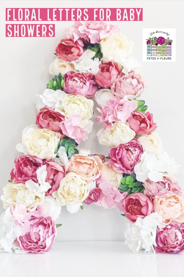 floral letters for baby showers 