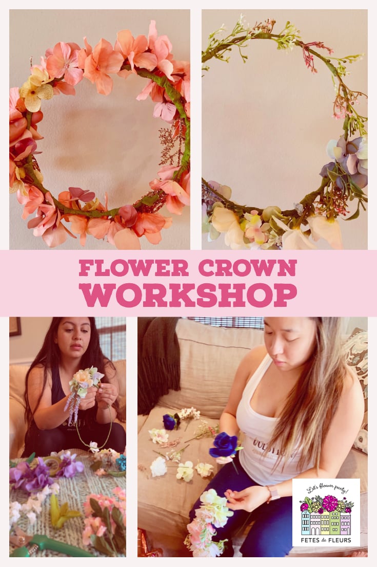 flower crown workshop for a charleston bachelorette party