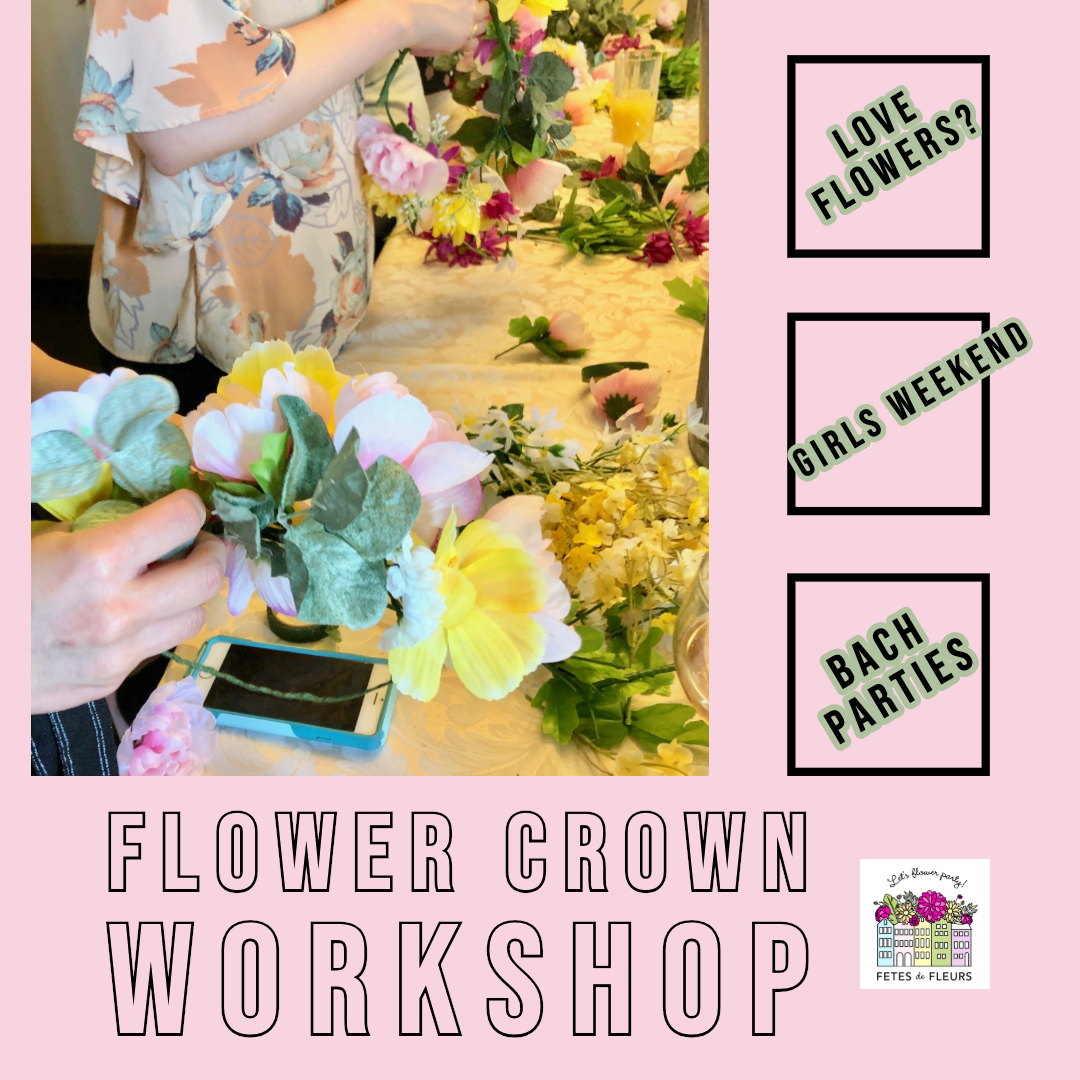 flower crown workshops for bachelorette parties 