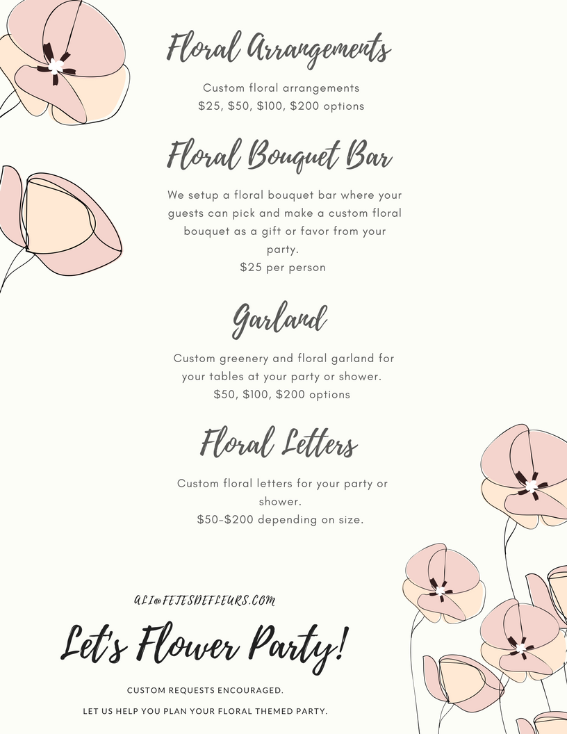 flower theme party options 